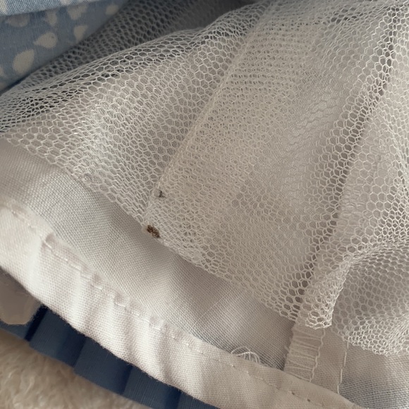 Polly Flinders Blue Floral Dress 18M Ties - Picture 12 of 13